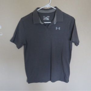 Grey Under Armor Short Sleeve Collared Shirt